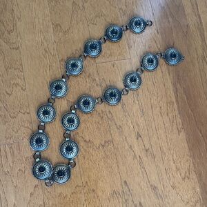 Vintage Brass and black Conch Belt